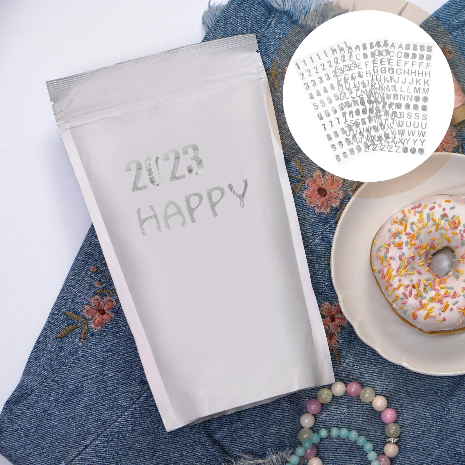 

6pcs Gold Foil Letter Stickers Glitter Alphabet Number Decals For Scrapbook Diy Kids Handicraft Supplies Planner Journal Decor