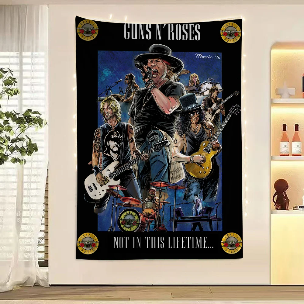 Vintage Rock Music Band G-Guns N Roses Hanging Bohemian Tapestry Home Decoration hippie bohemian decoration divination Art Home