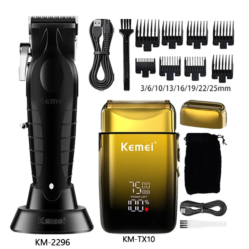 

Машинка для стрижки волос Kemei Km-2296 Km-1071 Km-TX10 Парикмахерская машина для стрижки волос Машинка для стрижки волос Беспроводная аккумуляторная бритва