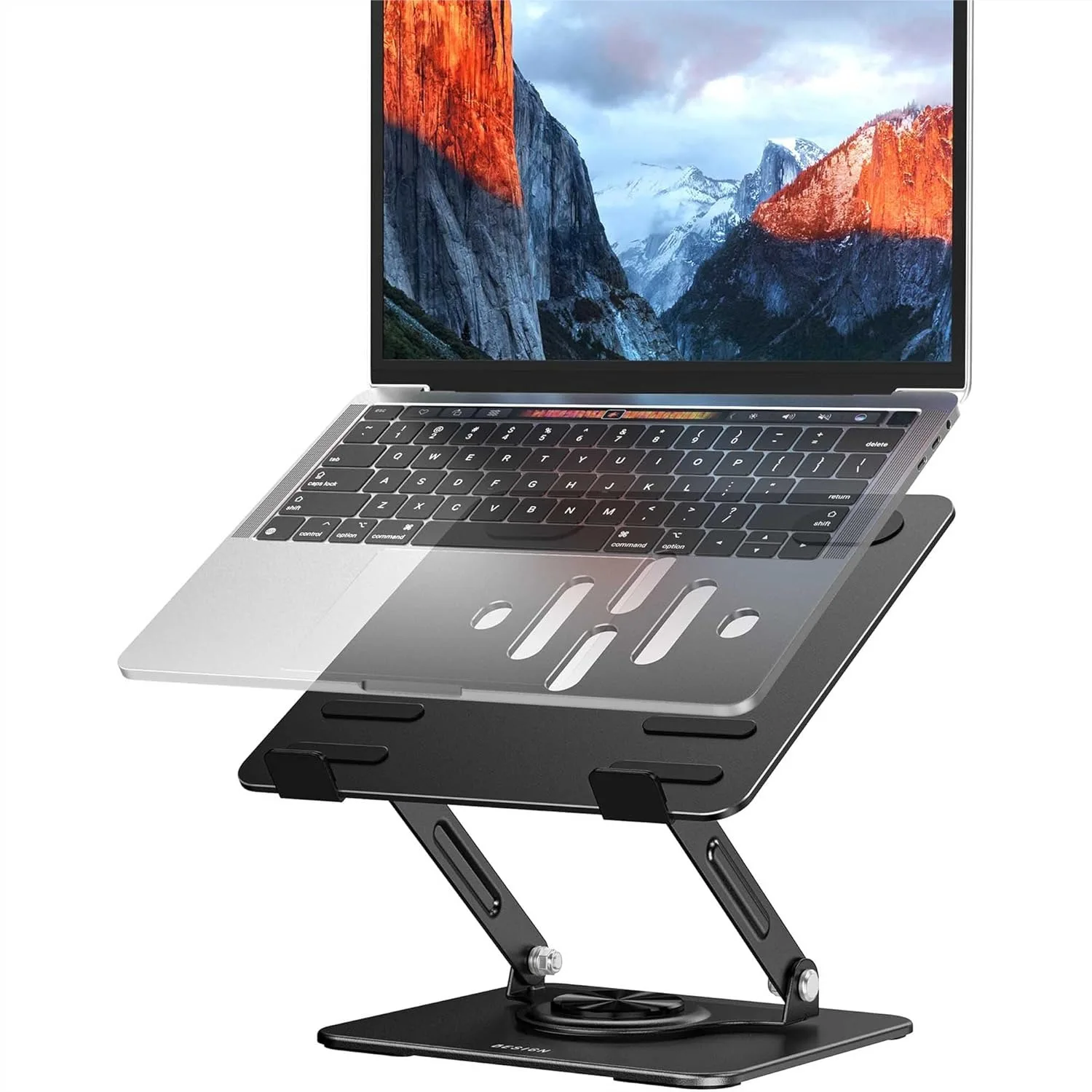 

Laptop Stand with 360° Rotating Base, Ergonomic Adjustable Notebook Riser for 10-14" Laptops, Foldable Computer Holder