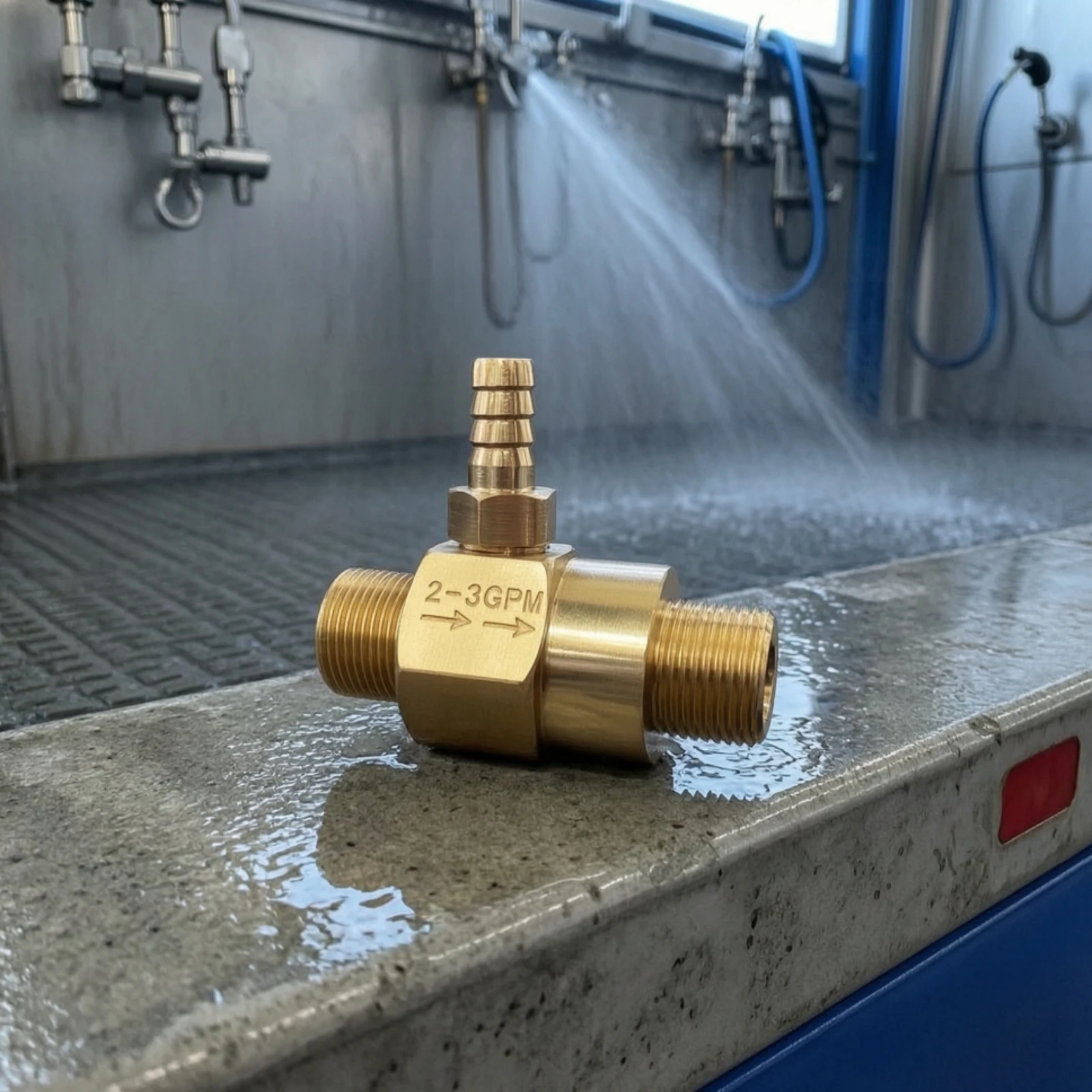 Injector Nozzle with Barbed Outlet Brass Foam Injector Foam Nozzle Threaded Compact for Pressure Washer, Car Wash