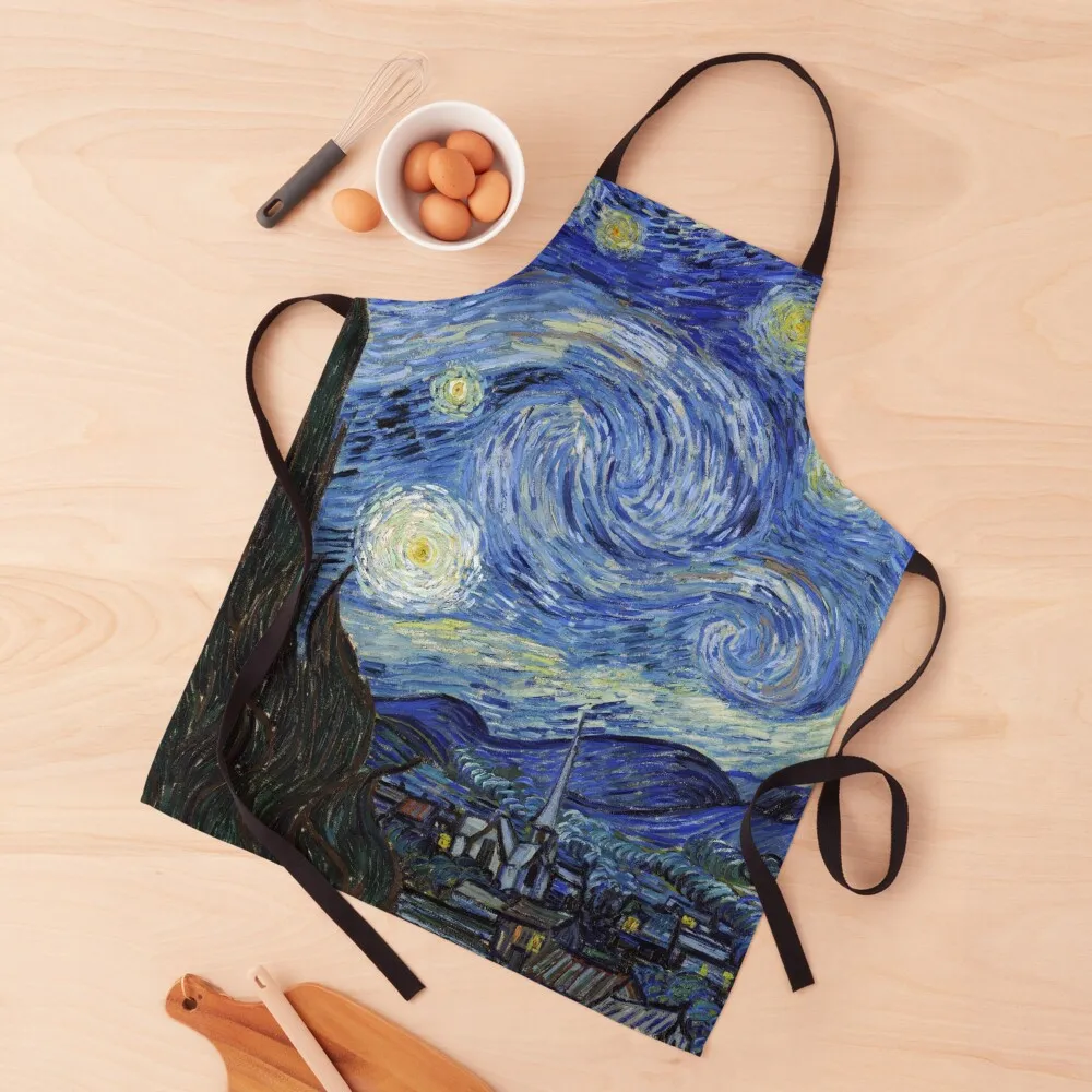 

Starry Night, Van Gogh Apron chefs For Kitchen professional kitchen for kitchen useful Apron