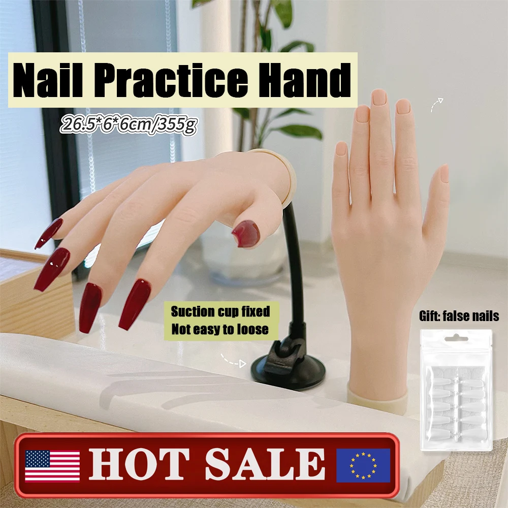 Principiante Pratica per unghie Mano in silicone Unghie morbide Formazione artistica Mani finte per strumento manicure acrilico