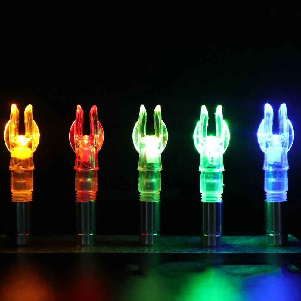 ID6.2mm 7,62mm tiro con arco flecha de ballesta iluminada Nock luz LED brillante para caza nocturna deportes tiro flechas accesorios de caza