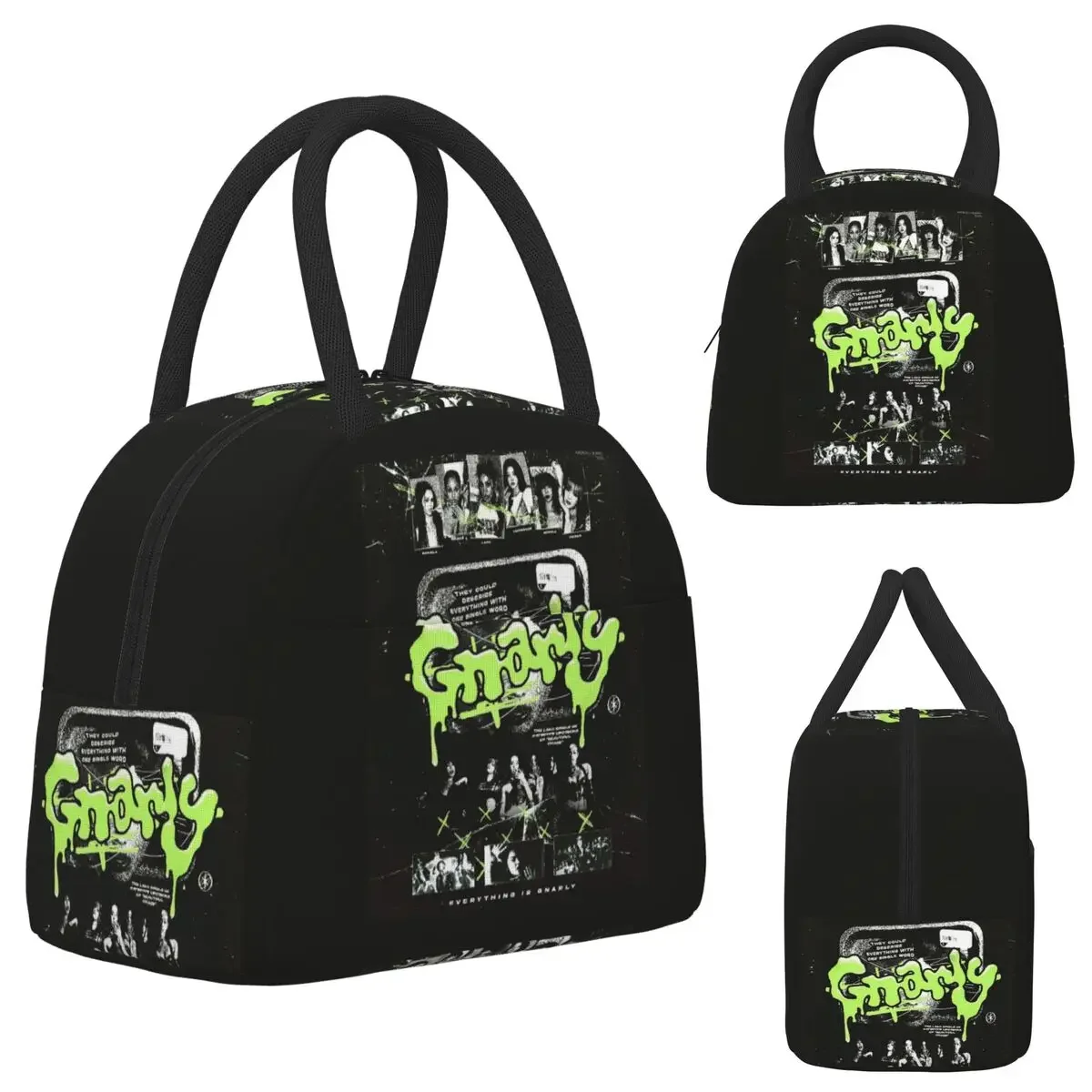 Korean Style KATSEYE Gnarly Insulated Lunch Bag for Kids School Cooler Thermal Food Box Tote Portable Lunch Boxes Container