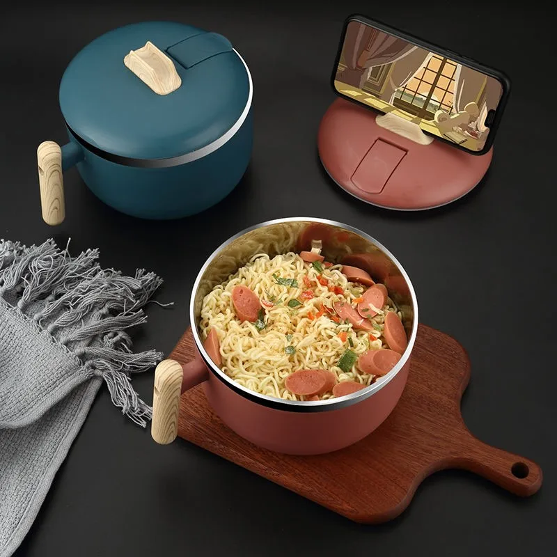 

316 Stainless Steel Insulated Foam Dough Bowl With Cover Noodle Bowl Student Worker Large Capacity Sealed Soup Rice Bowl ZG304