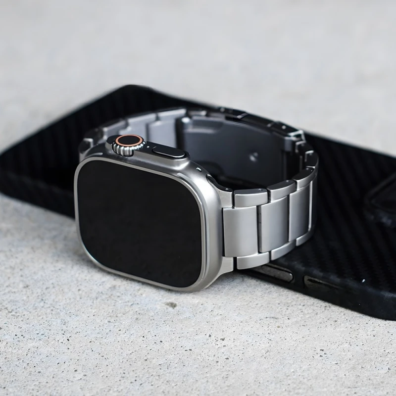 Apwatch Apply Ultra2 Watch Official New Model Iwatch S10 Three Plants Titanium Metal Watch Strap Exquisite Fashion Accessories