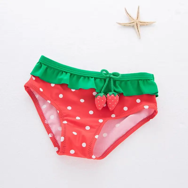 2024 Baby Bade bekleidung Kinder Mädchen 3 Stück Badeanzug Bikini Sommer Kinder niedlichen Erdbeer Ananas Bade bekleidung für Strand urlaub