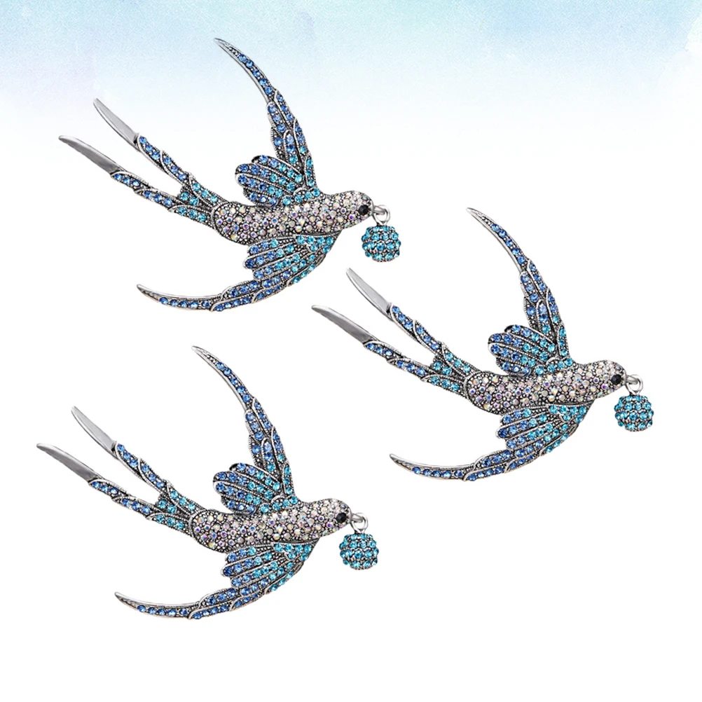 

3PCS Swallow Dress Clip Alloy Dress Women Party Swallow Wedding Party Brooch Clip Brooch Pin Breastpin Jewelry