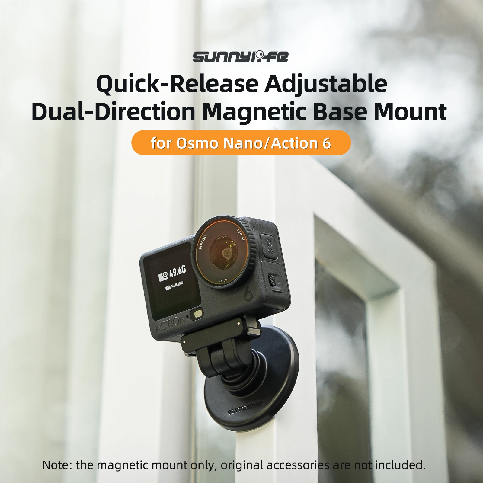 

Quick-Release Dual-Direction Magnetic Base Mount 1/4” 180° Tilt Adjustable Tabletop Base Bracket for DJI Osmo Nano/Action 6