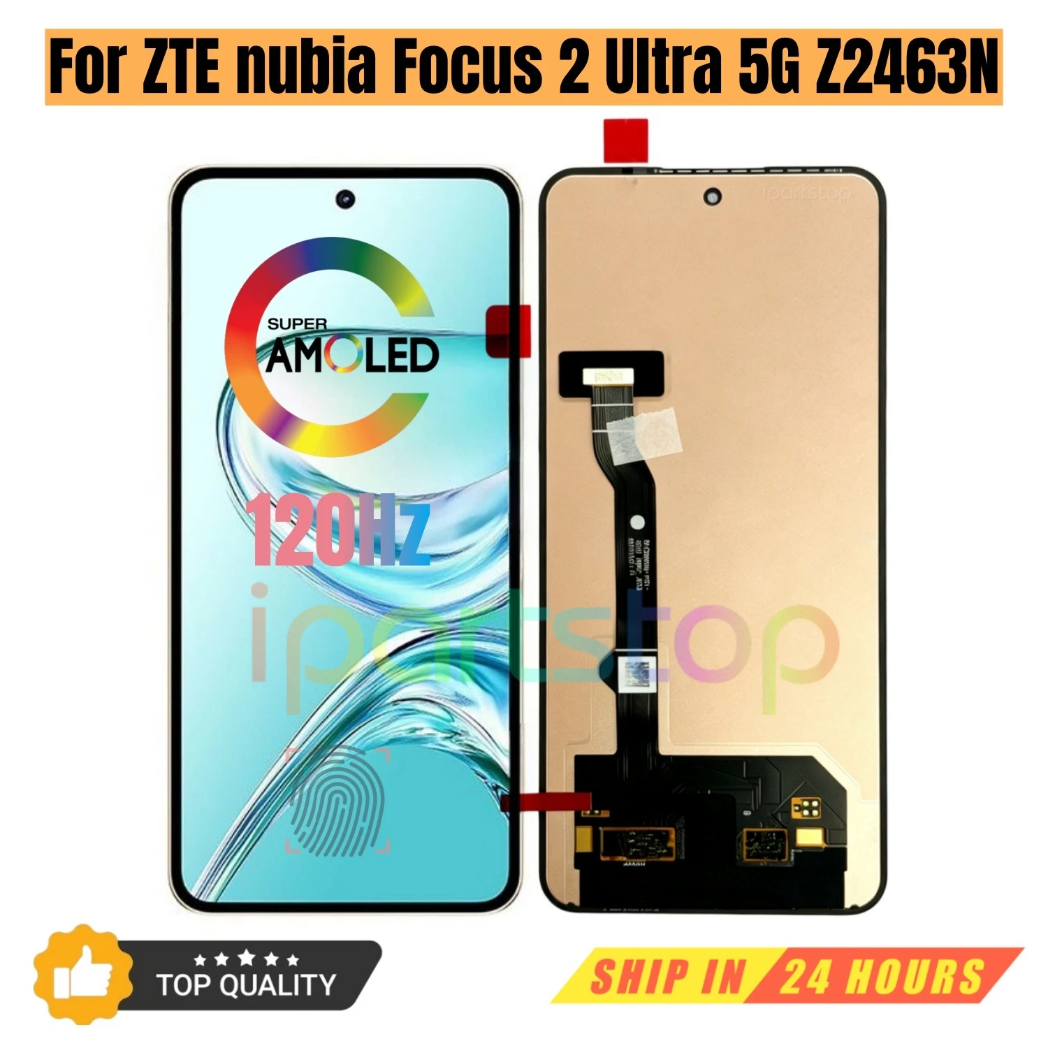 

iParts Replacement Display for ZTE nubia Focus 2 Ultra 5G Z2463N 120Hz AMOLED Touch Screen Digitizer Assembly OEM all Functions