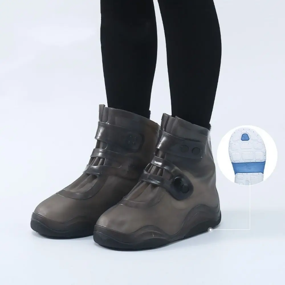 1 par engrossado botas de chuva cobre anti deslizamento resistente ao desgaste capa de sapato de chuva lavável anti-incrustante à prova dwaterproof água capas de sapato crianças