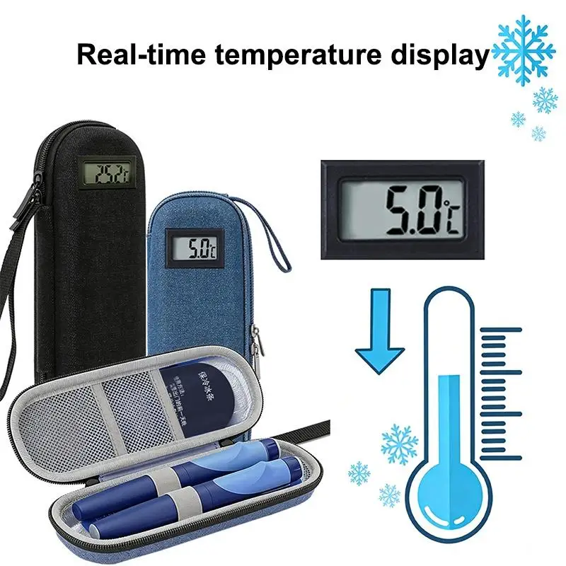 【WA】Insulin Cooler Travel Storage Case With Digital Display Medicine Organizer Bag Reusable Diabetes Carrying Bag For Diabetics view 2