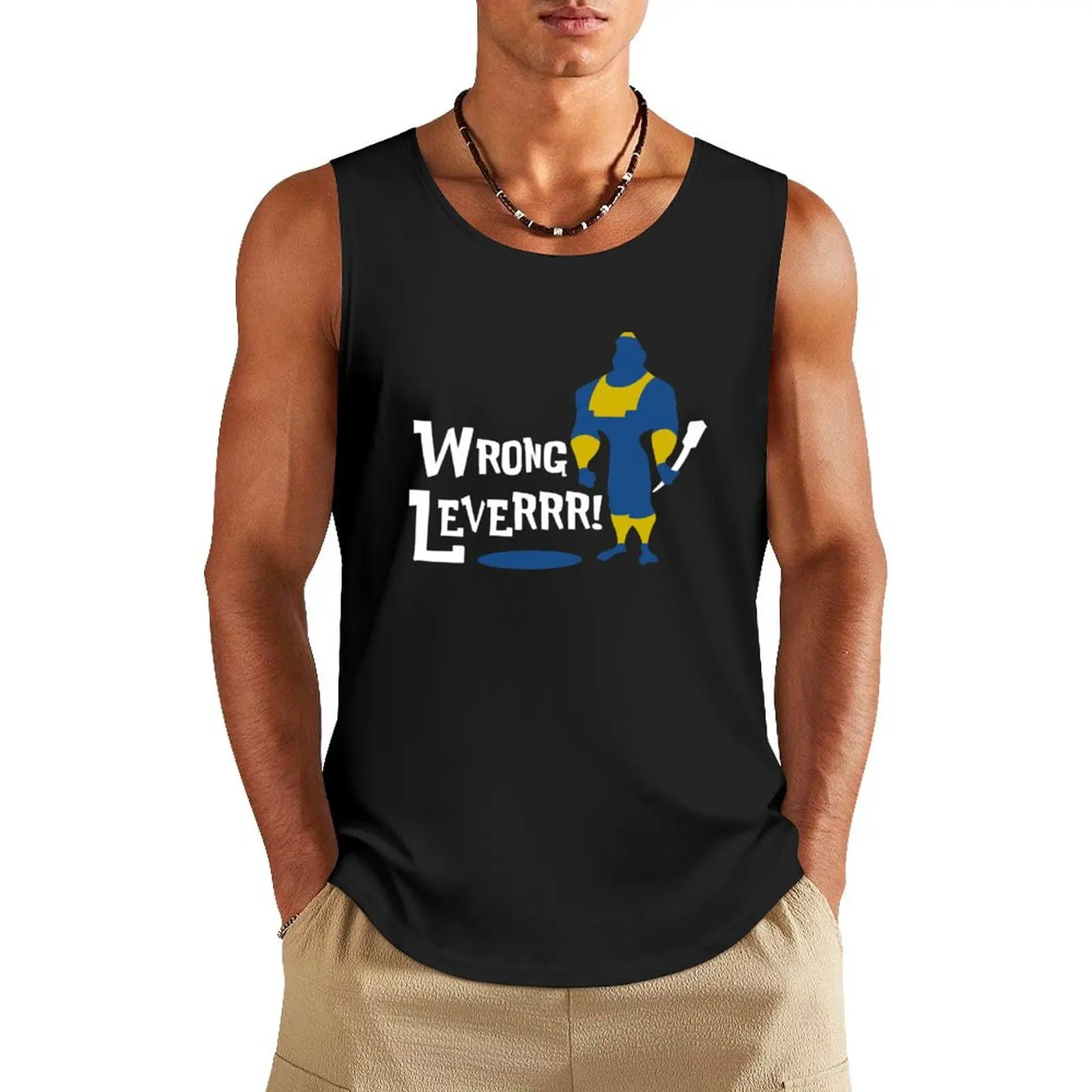 Wrong Leverrrr Tank Top Gym wear clothes for men summer sleeveless vest men