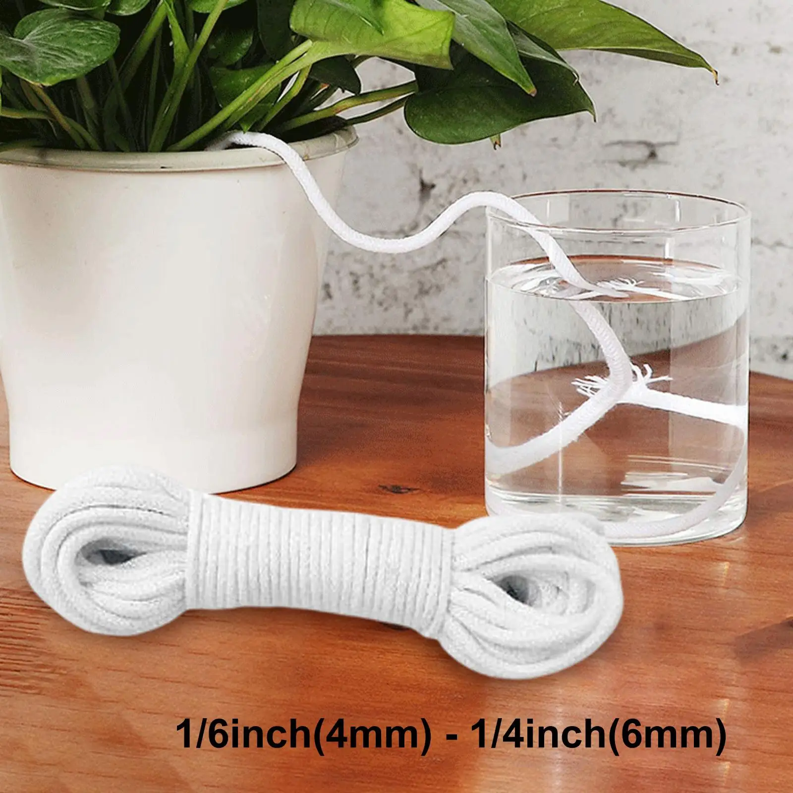 Potted Plant Self Watering Cotton Wick Rope 30ft for , Home Gardening, Indoor Potted Plant, DIY Vacation,