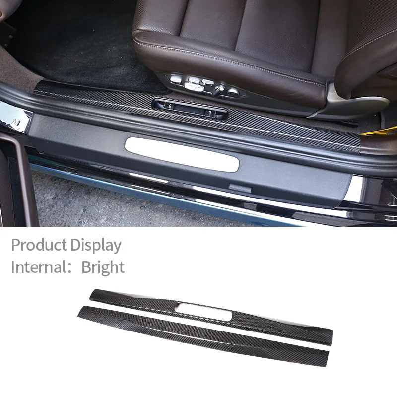 

For Porsche 718 911 Real Carbon Fiber Car Inner Outer Door Sill Dedicated Welcome Pedal Cover Scuff Plate Interior Accessories