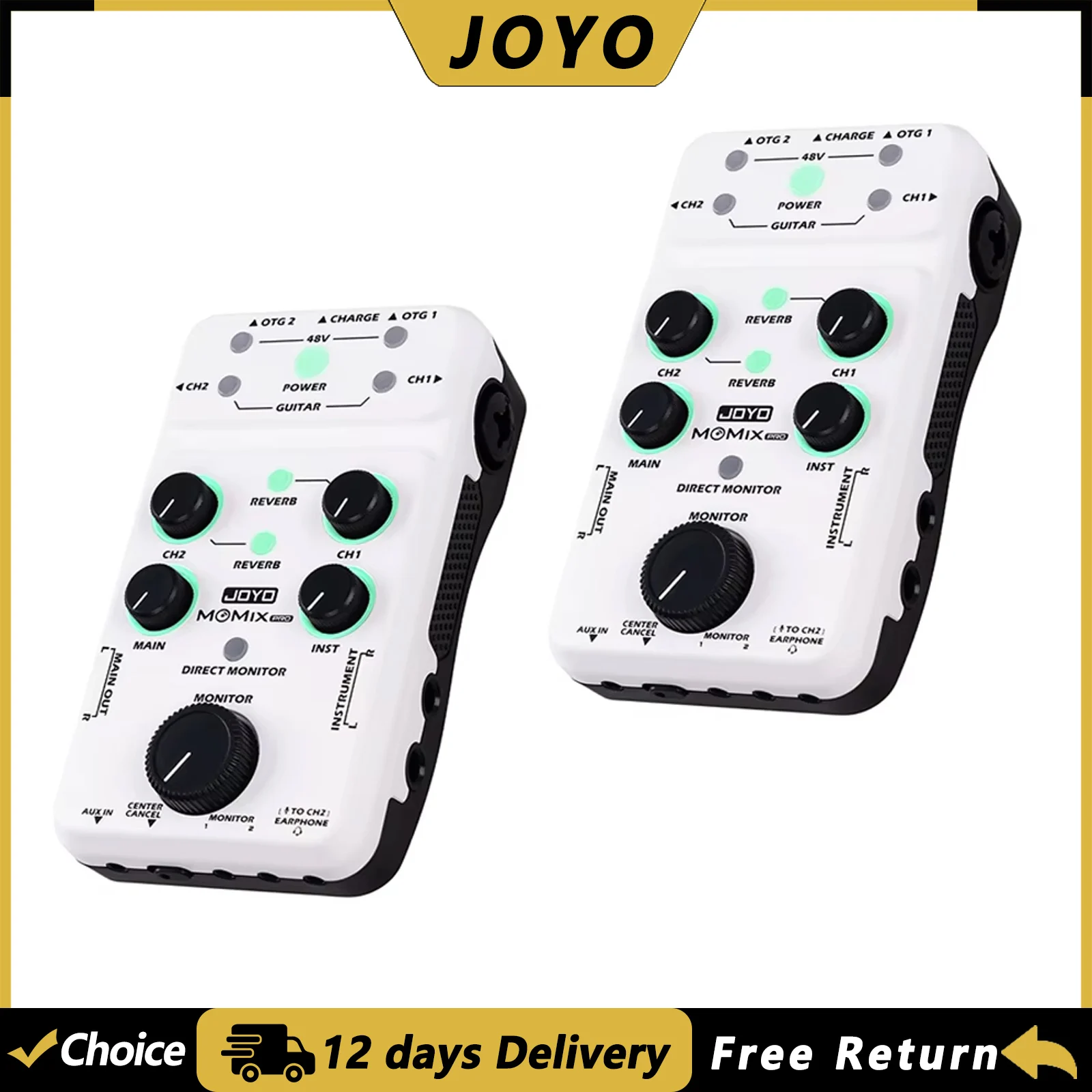 2PCS JOYO MOMIX PRO Sound Card Portable Recording And Live Streaming Audio-to-video Sync Stereo Electric Guitar Audio Mixer
