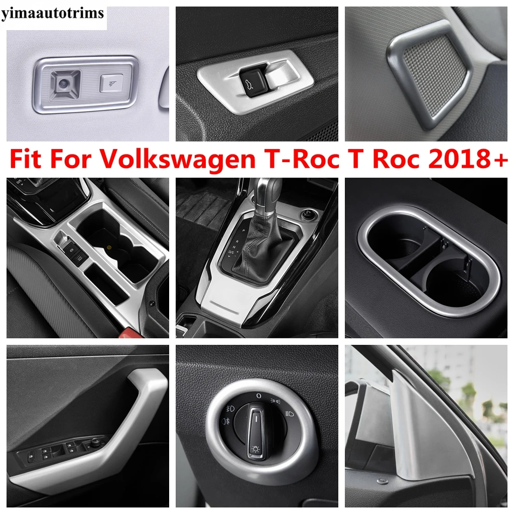 

Water Cup / A Speaker / Head Light / Gear Panel Cover Trim For Volkswagen T-Roc T Roc 2018 - 2022 Car Matte Accessories Interior