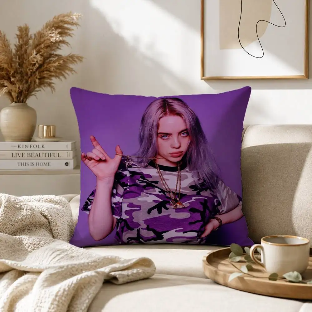B-Billie Eilish Singer Pillow Case for Sofa Living Room Home office Decor Protective Cover