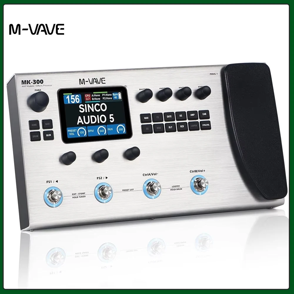 MK-300 Multi Effects Processor for Guitar & Bass 120 Amp Models 11 Effect Modules 150s Stereo Looper Guitar Bass Accessories