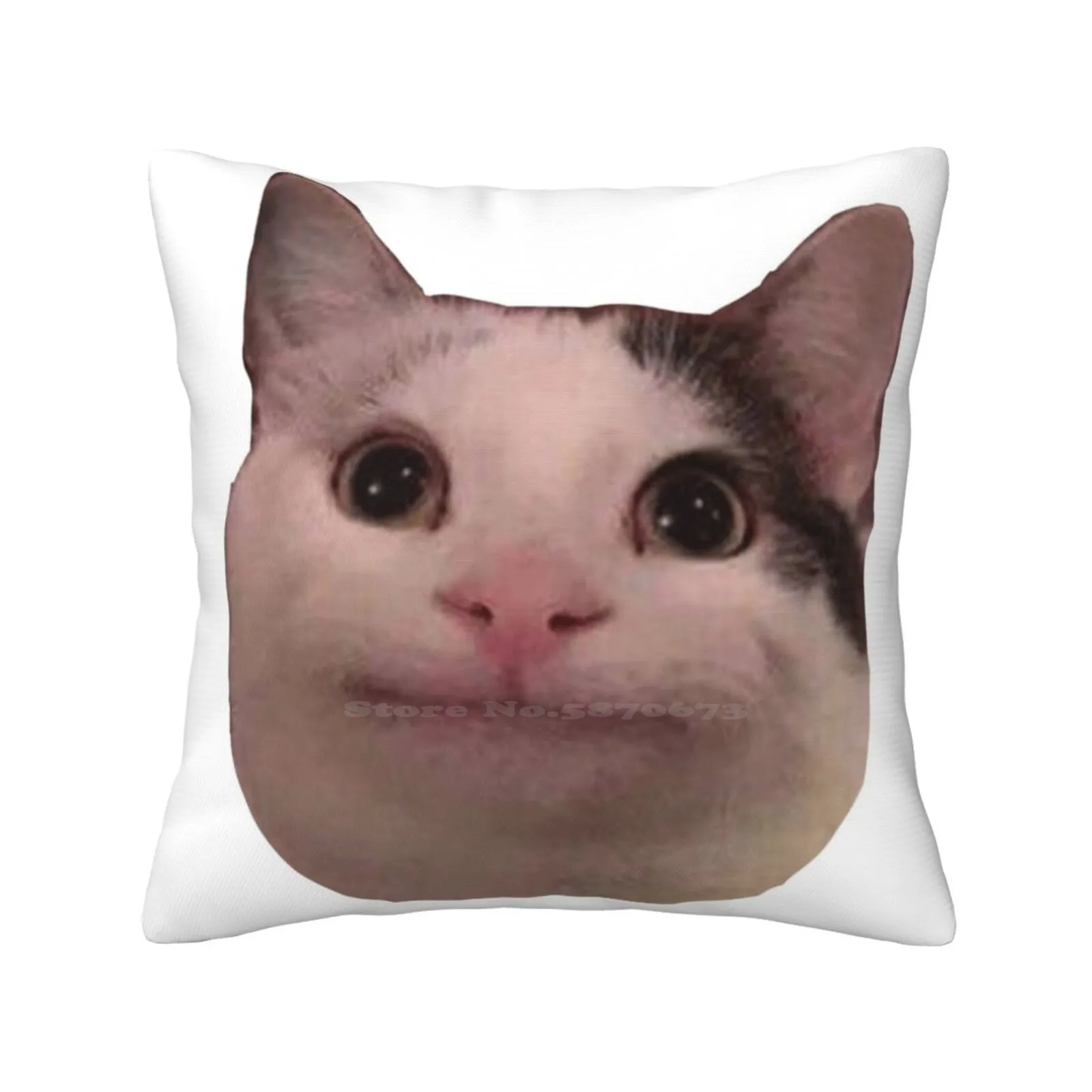 Smiling Cat Beluga Pillows Case Bedroom Home Decoration Meme Funny Smile Smiling Polite Kawaii Mod Pablo Sandwich Boy Eugene