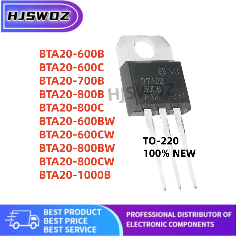 10Pcs BTA20-1000B BTA20-600BW BTA20-600C BTA20-700B BTA20-600CW BTA20-800C BTA20-800B BTA20-600B BTA20-800BW BTA20-800CW TO-220