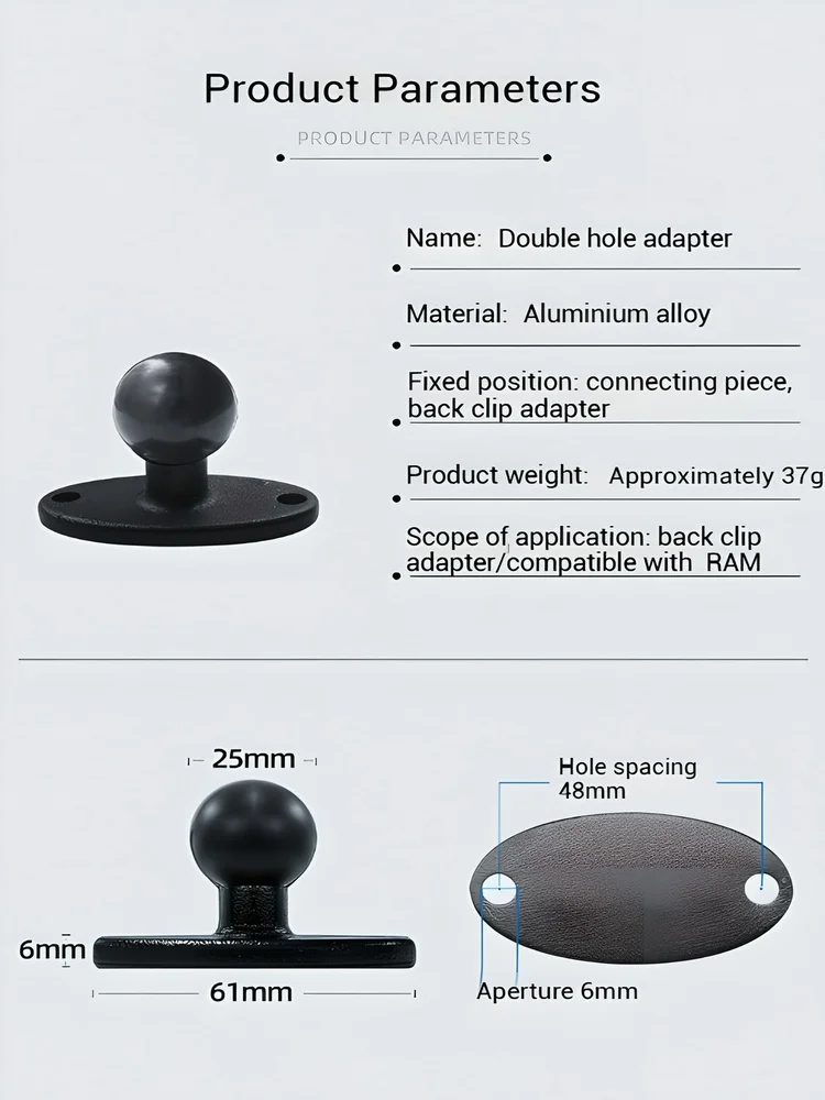 سبائك الألومنيوم 1 بوصة/25 مللي متر الكرة رئيس لوحة المقبس الذراع مربع البيضاوي قاعدة للصناعة TomTom معدات GPS ل Ram Mount