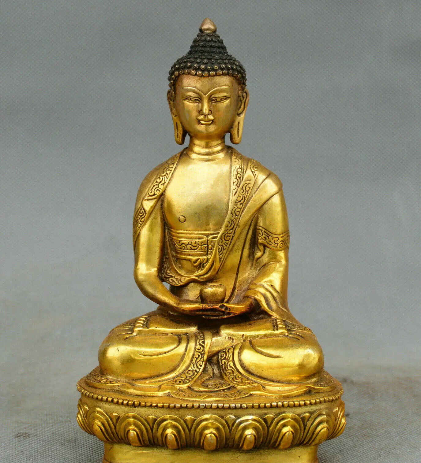 Buddhism old Bronze Amitabha Sakyamuni Buddha Tathagata Buddha Padmapani Statue