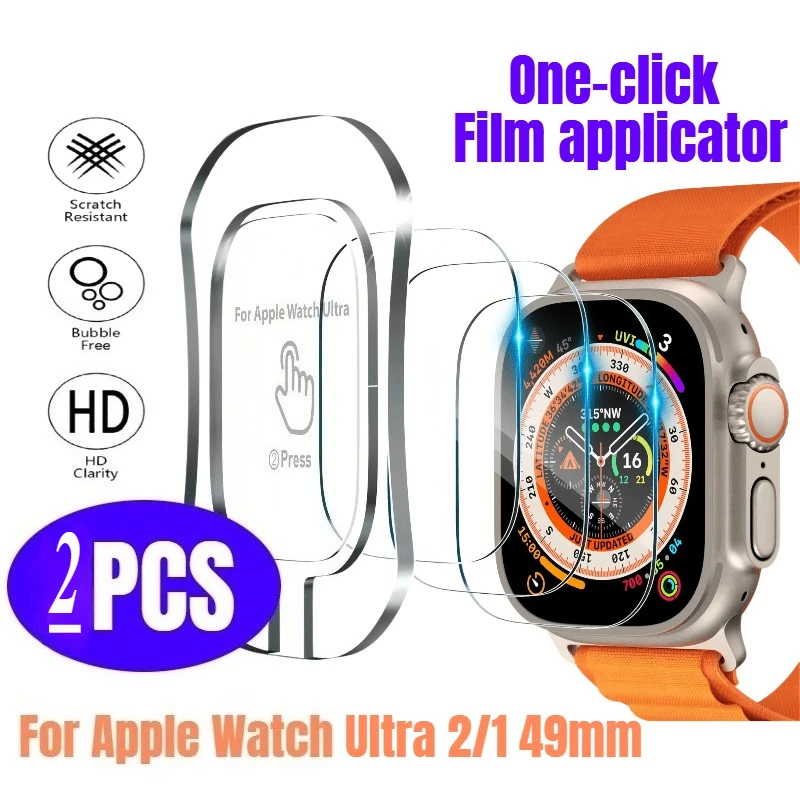2Pack for Apple Watch Ultra 3/2/1 49mm Screen Protector with Easy Installation Kit - Full Coverage,9H Hardness,Scratch-Resistant