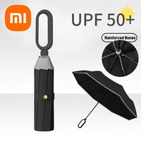 Xiaomi Umbrella 8-rib 3-fold Sunny Umbrella Hand-opening Ring Buckle Umbrella Dual-purpose Umbrella With Safety Reflective Strip