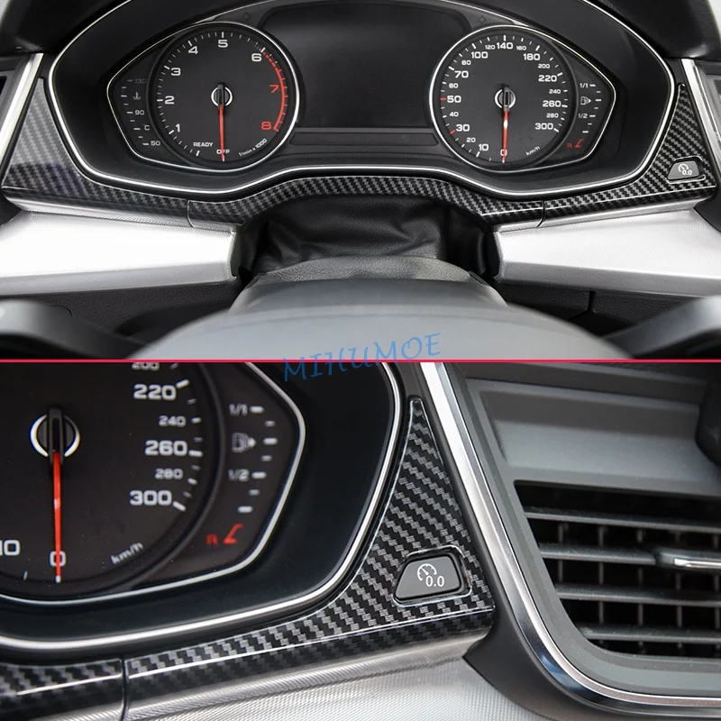 LHD Carbon Fiber Car Dashboard Instrument Strips Surrounds Trims For Audi Q5 Sportback SQ5 2017 2018 2019 2020-2024 Accessories