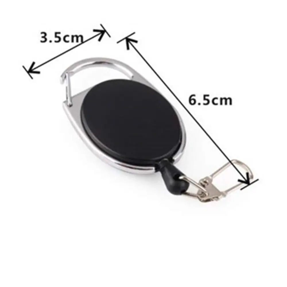 Fly Fishing Zinc Alloy ABS Recoil Chain Clips Belt Keychain Name Tag Card Badge Holder Key Ring Badge Reel Retractable Pull view 6