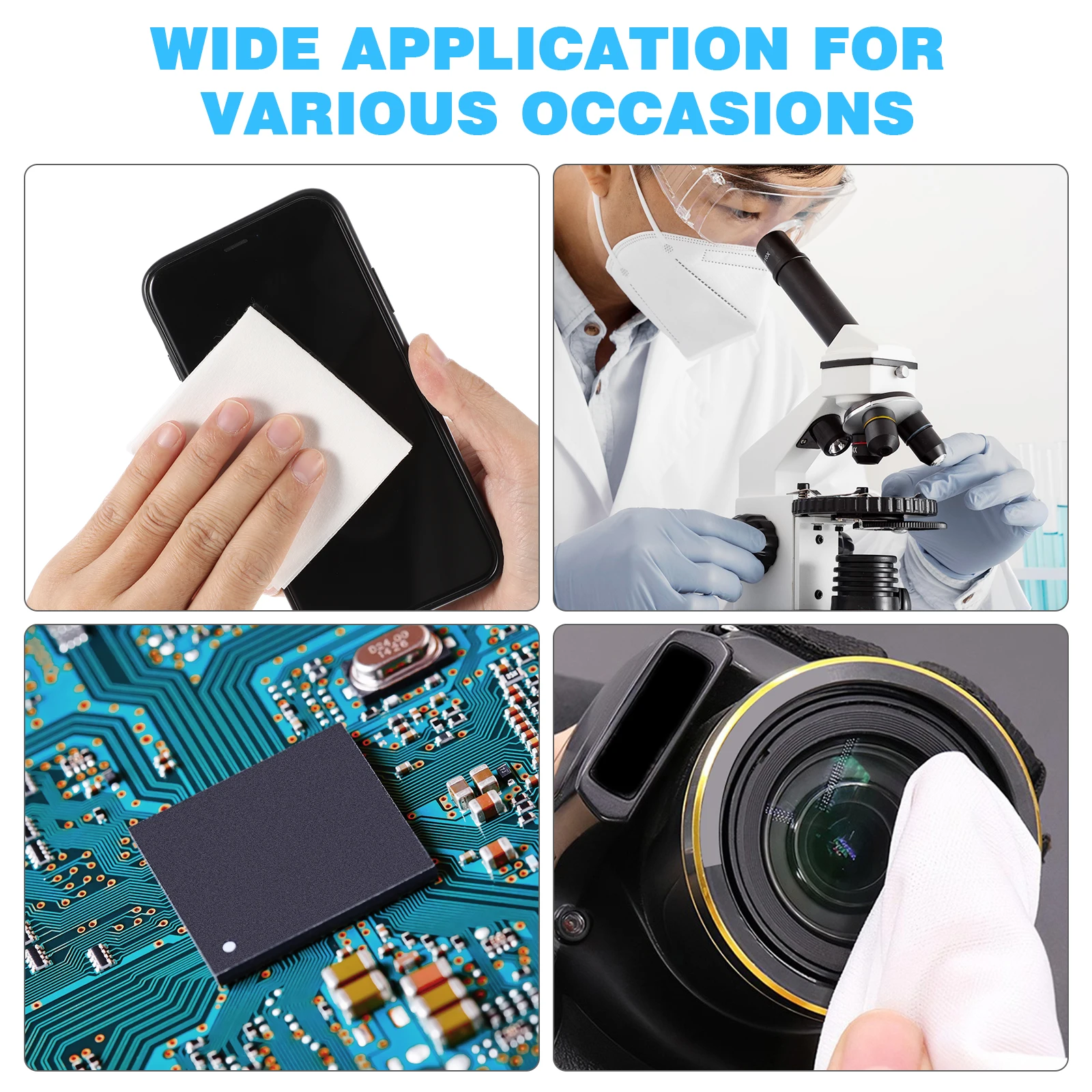 

300 Pcs Dust-free Paper Wipes Home Cleaning Dry Screen Computer Electronic Product School Lint Polyester Monitor Cleaner Tablet