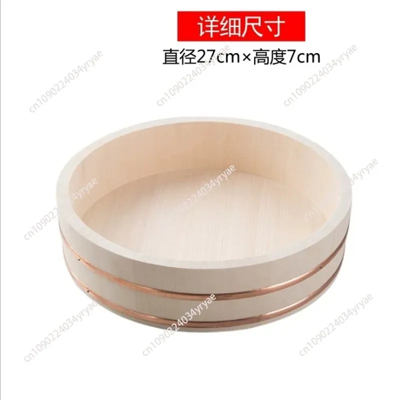Korean food Japanese style copper edge basin big bowl bucket Cuisine Bibimbap sashimi sushi wooden barrel mixing rice wood spoon