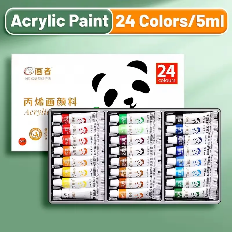 Acrylfarben-Set - 12/18/24 Farben, 5ml/0,17 Unzen, Wasserfest und Tragbar, Reich an Pigmenten, Geeignet für DIY-Bastelarbeiten – Detail 4