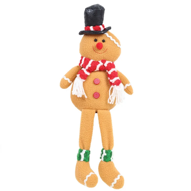 Christmas Long Leg Couple Gingerbread Man Plush Doll Cute Soft Pillow Fabric Dolls Room Decoration Children's Birthday Gifts