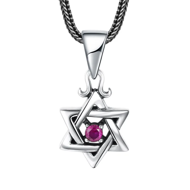 S925 Sterling Silver Pendants for Women Men Retro Hollow Etrnal Rattan Hexagram Inlaid Zircon Charm Fashion Jewelry Wholesale