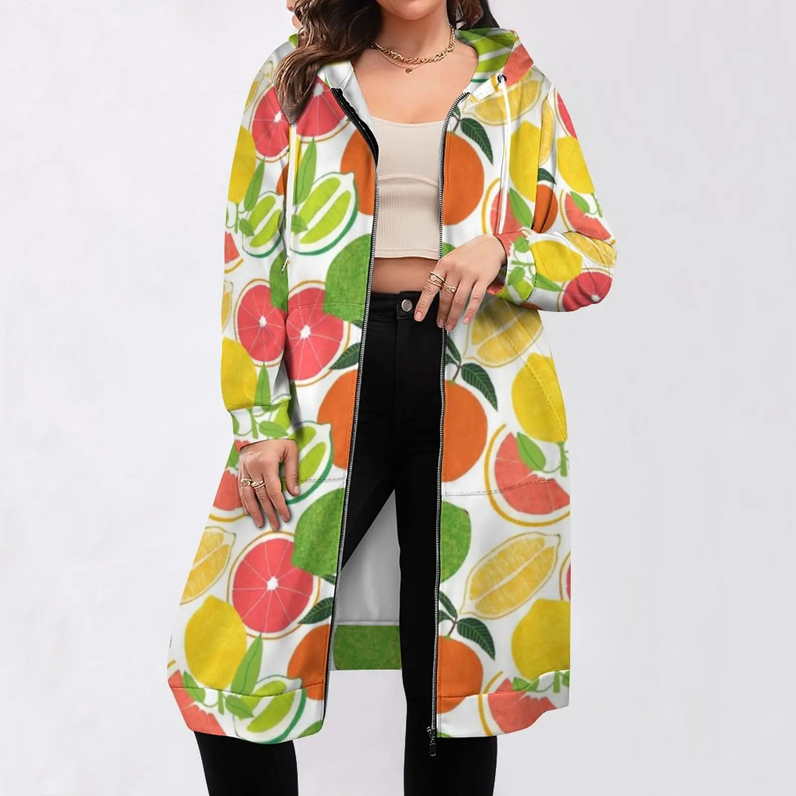 Citrus Harvest Fashion Women's Hoodies New Casual Hooded Sweatshirt Hoodies Sweatshirt Tops Fruit Sandwich Vegan Organic