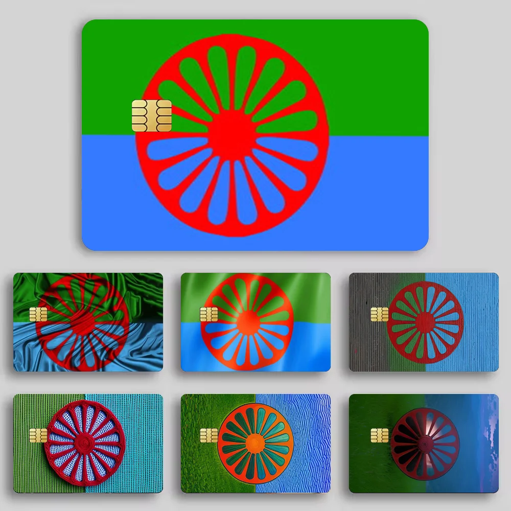 Gypsy Romani Roma Flag  Stickers Cartoon Decorative Small Waterproof Chip 4PCS Card Sticker New Anti-Scratch