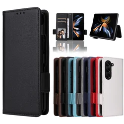 For Samsung Galaxy Z Fold 5 4 3 2 Luxury Flip PU Leather Wallet Lanyard Stand Case Galaxy Z Fold5 Fold4 Fold3 Fold2 Phone Case