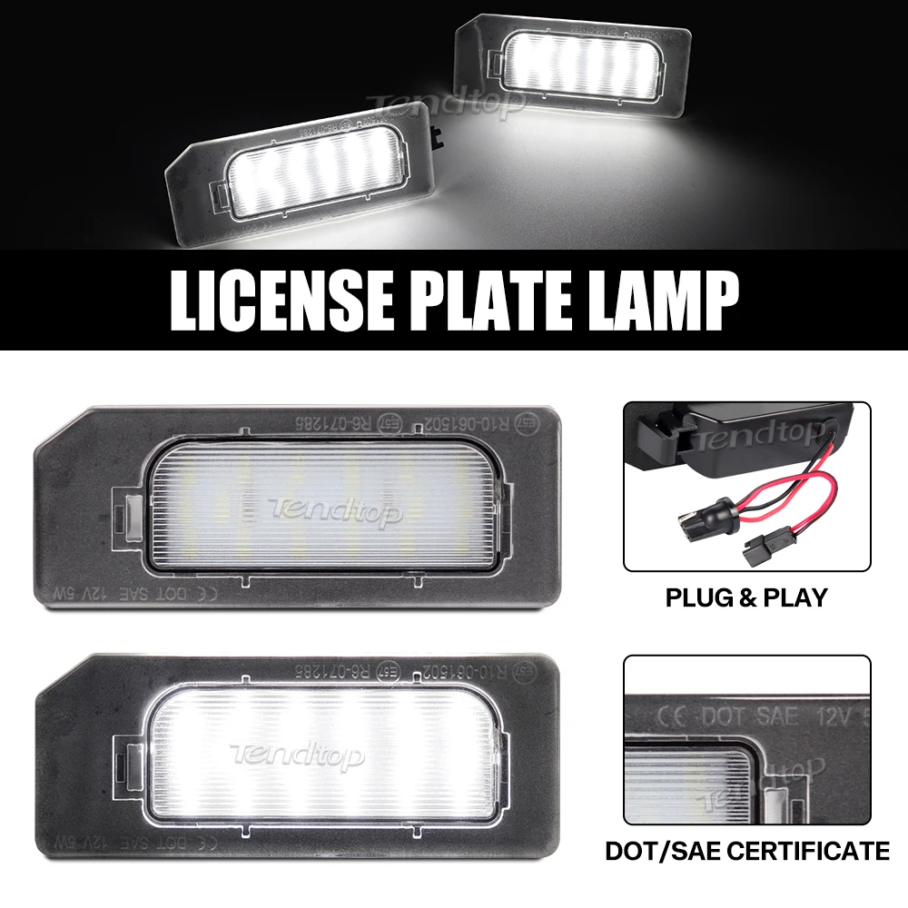 2Pcs LED Car Rear Number Plate Lamps White Canbus License Plate Lights For Mistubishi ASX Outlander Sport RVR PHEV 2011-2020