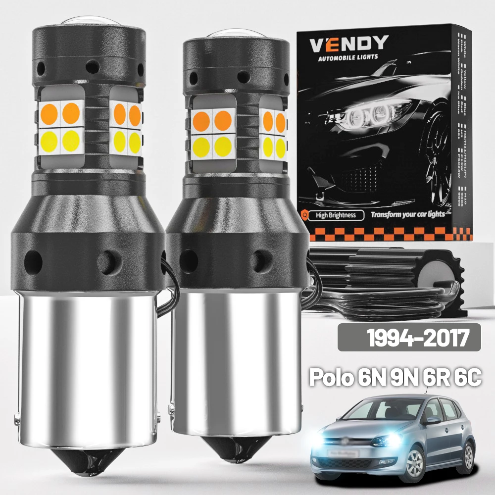 2 stücke Für Polo 6N 9N 6R 6C 1994-2017 Dual Modus LED Blinker + Tagfahrlicht DRL 2001 2009 2010 2016 Canbus Zubehör