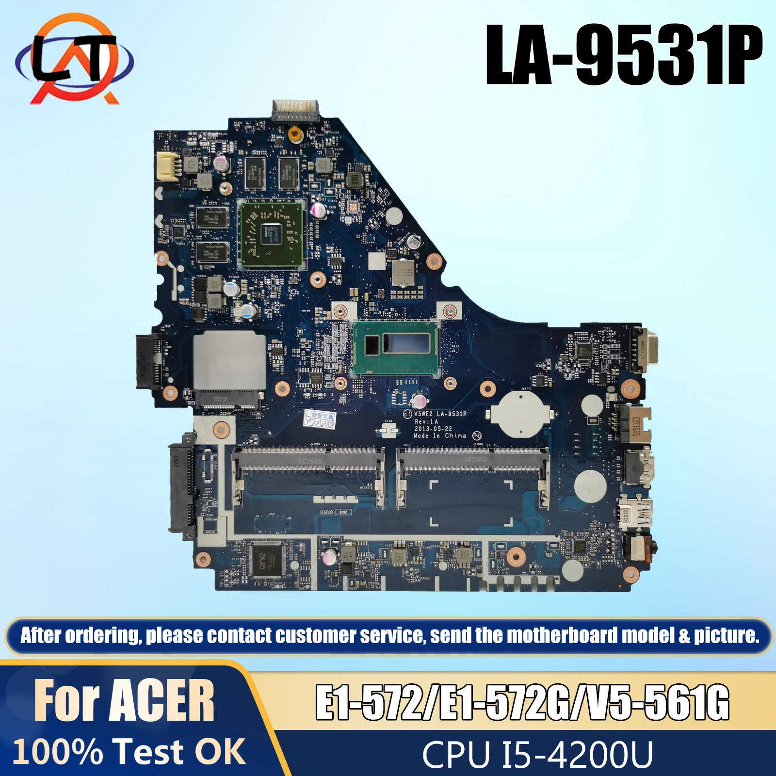 

V5WE2 LA-9531P для Acer Aspire E1-572 E1-572G V5-561G материнская плата для ноутбука с I5 I7 4-го поколения CPU DDR3 V1G GPU NBV9E11001