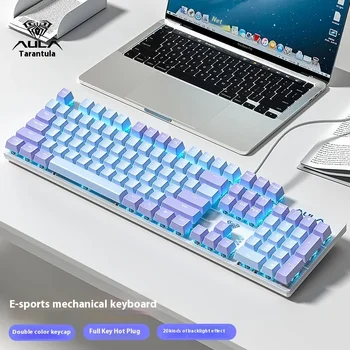 Aula Wolf Spider Frosted Panel Dual Color Mechanical Keyboard Wired Hot Swappable Esports Game Specific Desktop Laptop Universal