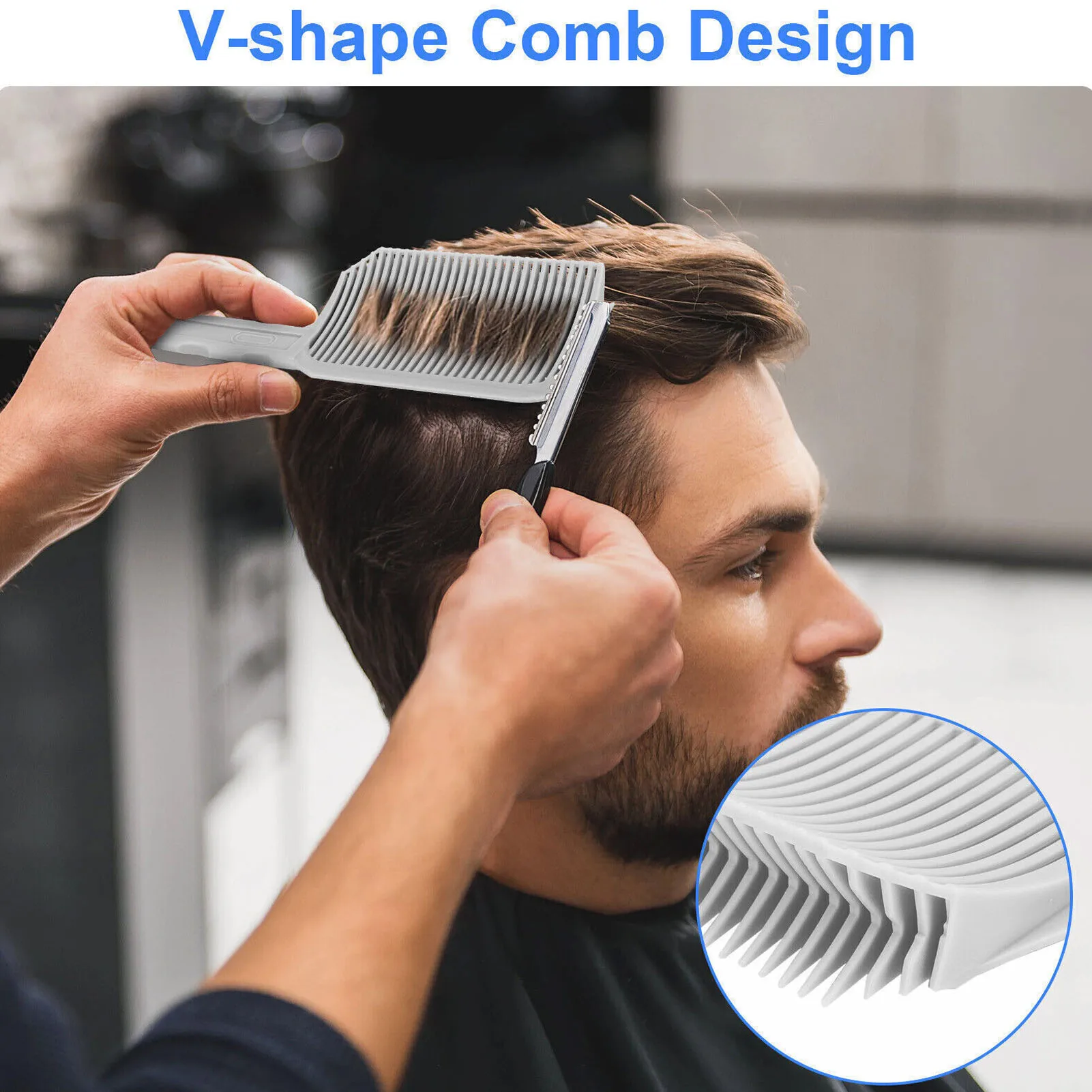 4pcs Fade Combs Styling Tools Curved Hair Cutting Fade Combs Professional Positioning Flat Top Ergonomic for Salon for Men