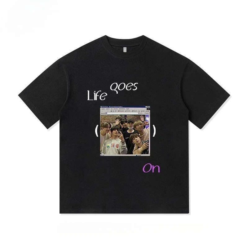 Kpop Jungkook BTS Seven Korea Idol Fan Magazine Vintage Retro Edgy Cool Graphic Art Print Oversized Short Sleeve Streetwear Top