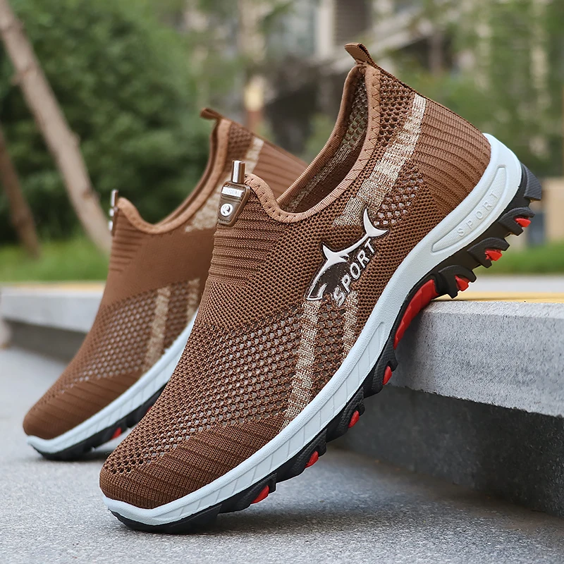 Herren Mesh Outdoor Wanderschuhe, Atmungsaktive Sommerschuhe, Herren Einteilige Freizeit-Wanderschuhe – Detail 9