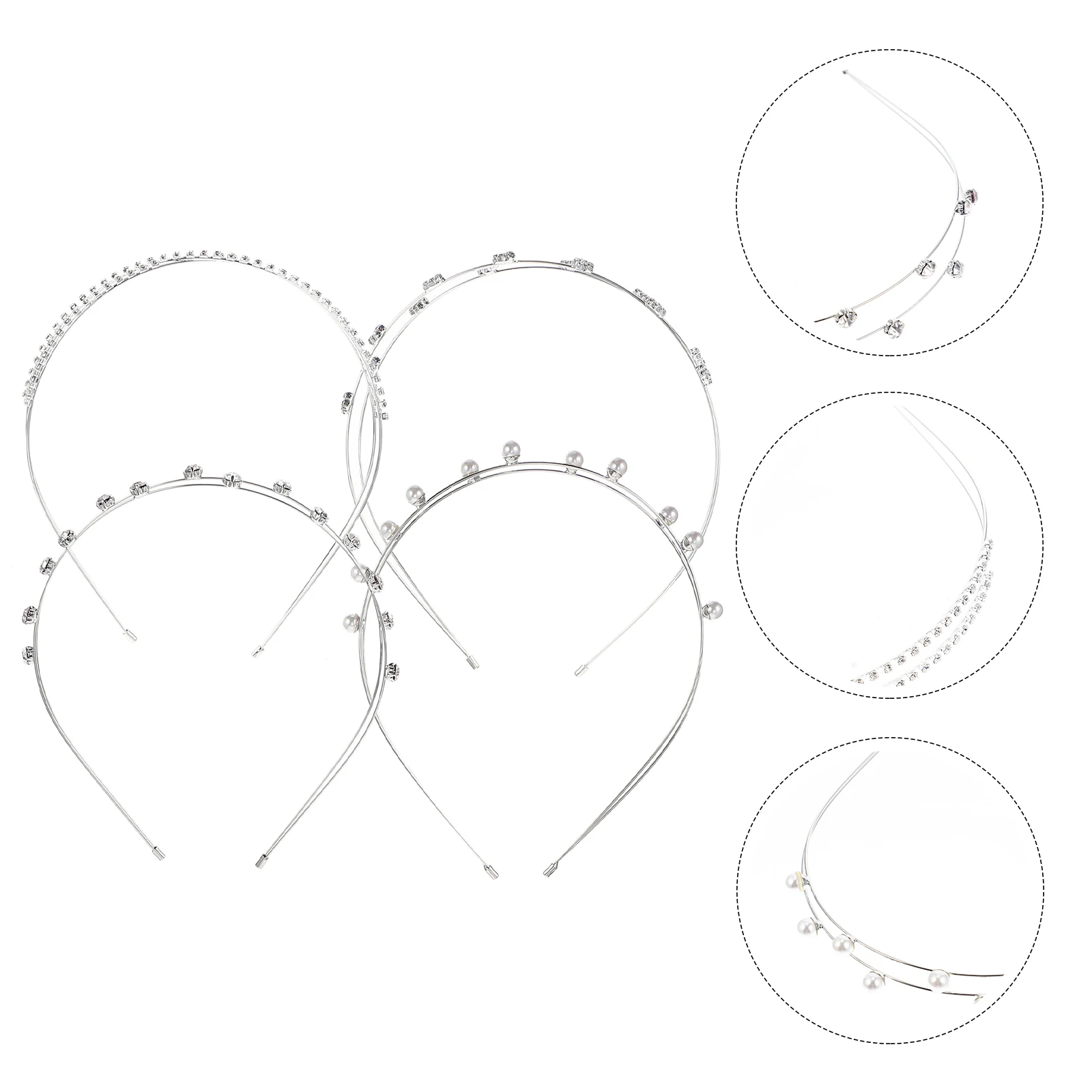 

4 Pcs Bride to Be Decorations Pearl Headband Hair Accessories Bridal Headdress