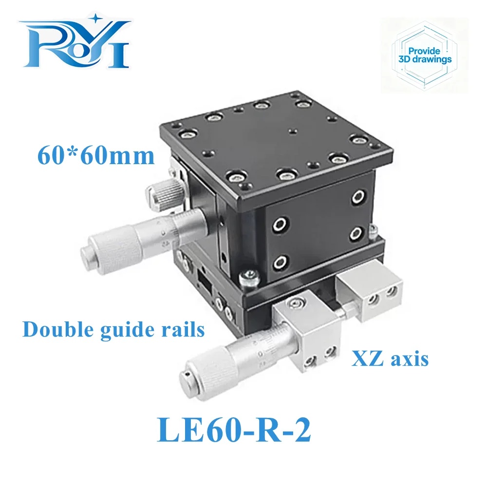 XZ Axis 60x60mm Sliding Stage Displacement Lift Platform Double Guide Rail XZ60-L-2 LE60-R-2 for Precision Motion Applications