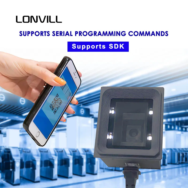 LONVILL IP54 Waterproof USB Free Drive Serial Port TTL RS232 RS485 WiFi Wiegand Integrated Embedded Barcode Scanner